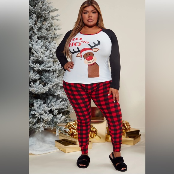 Make It Reindeer PJ Pant Set - Red/combo - Picture 5 of 6